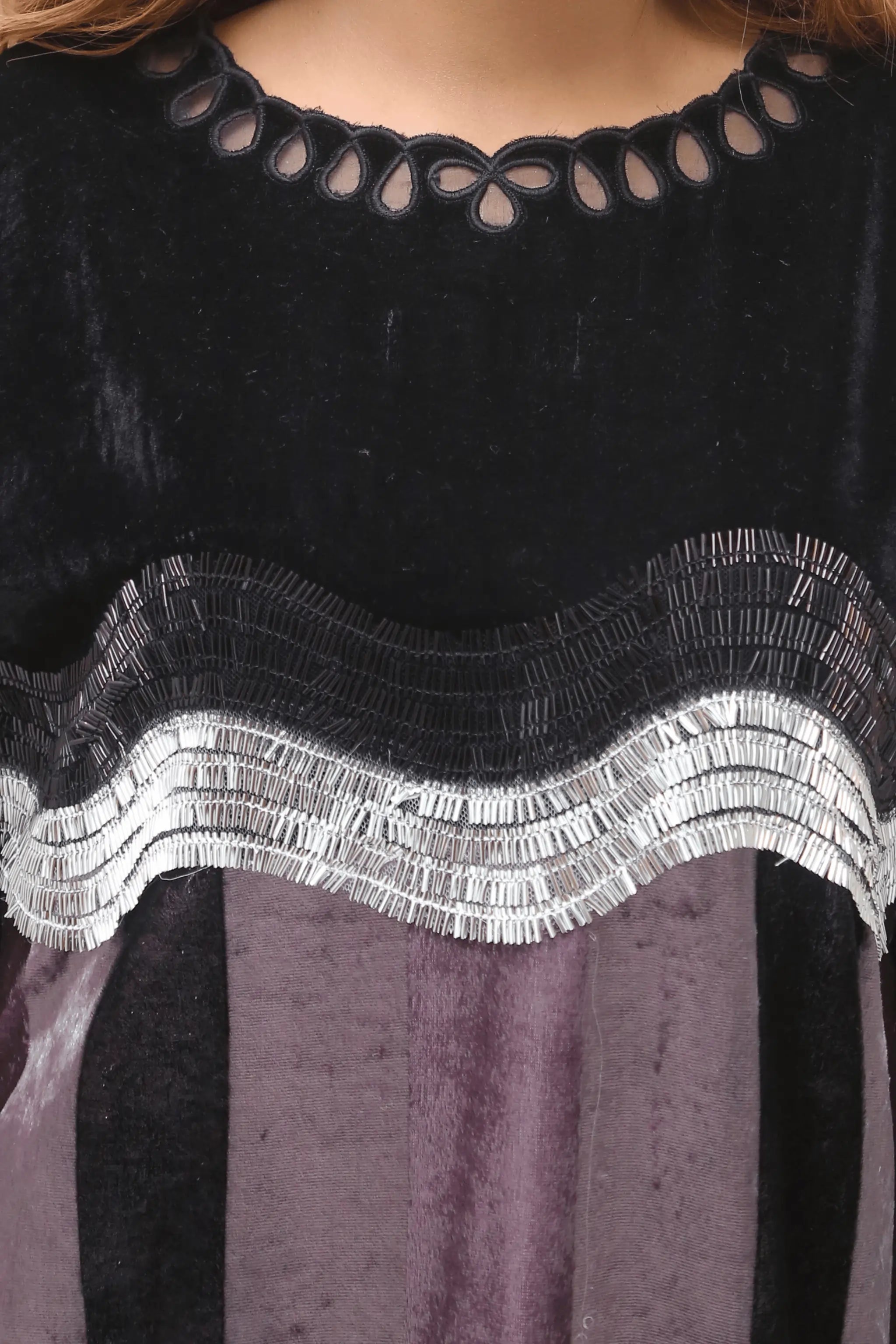 Lines Velvet Dress