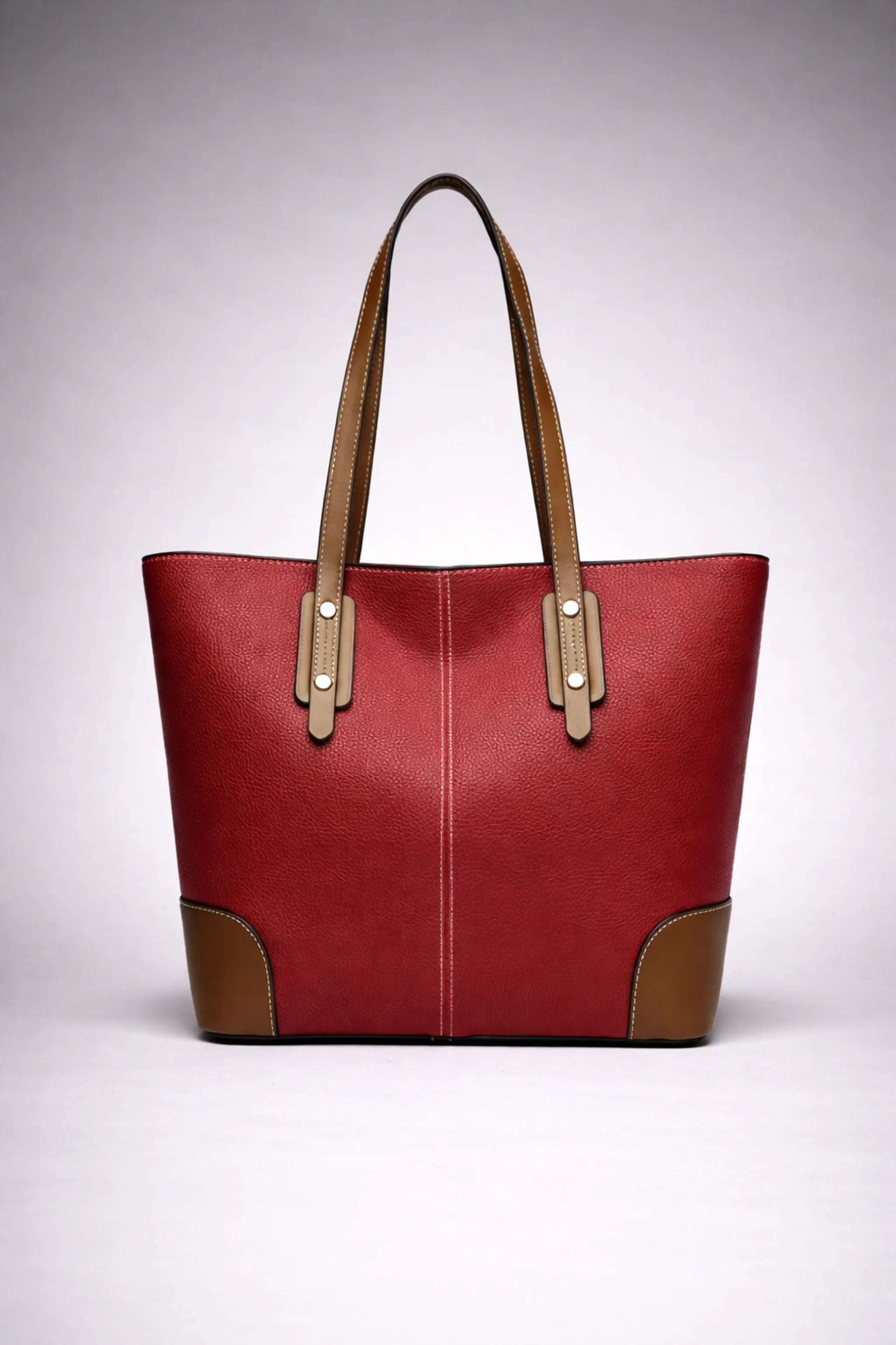 Ruby & Neutral Classic – Cowhide Leather Tote Bag