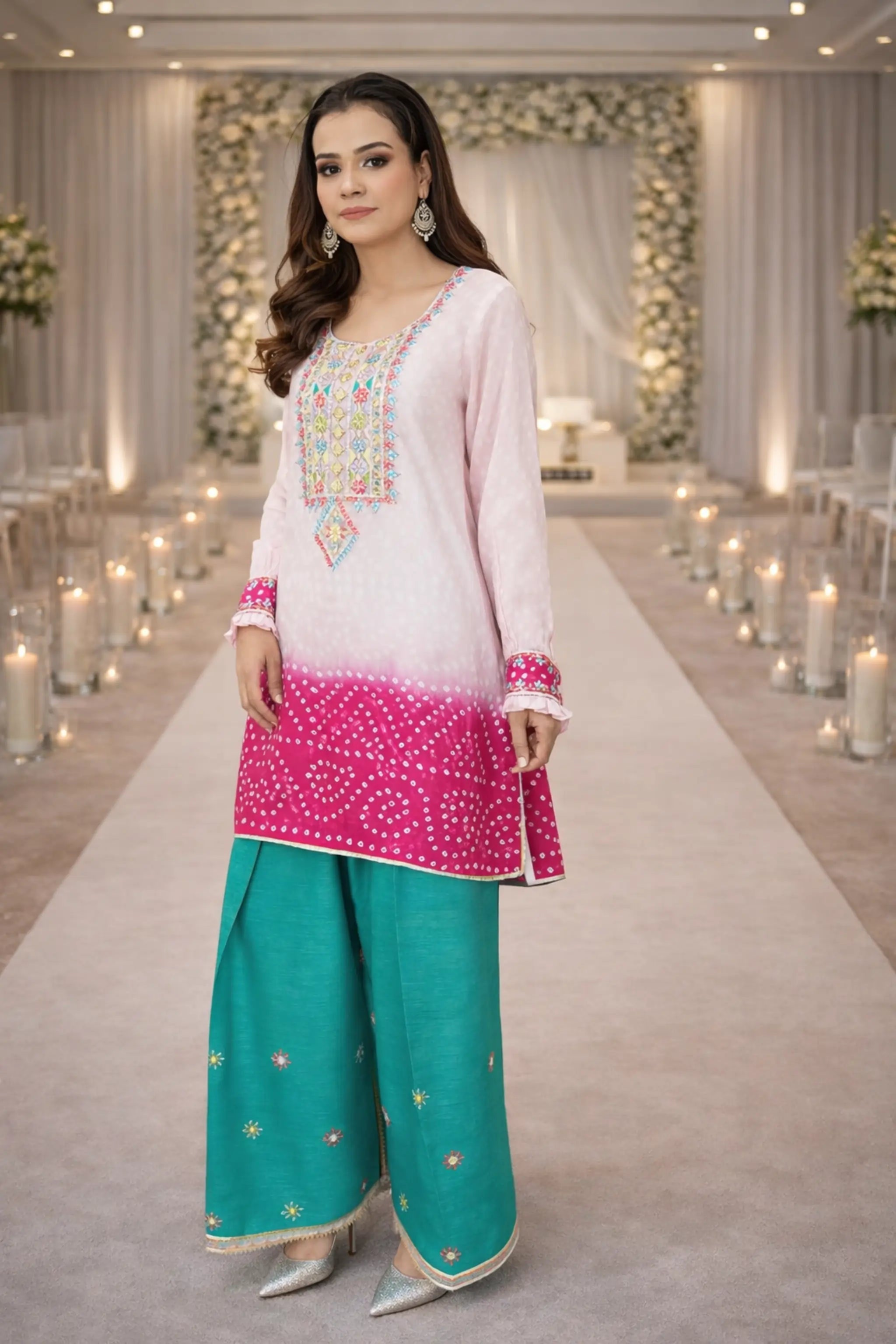 Raniya 3 piece chunri dress front view