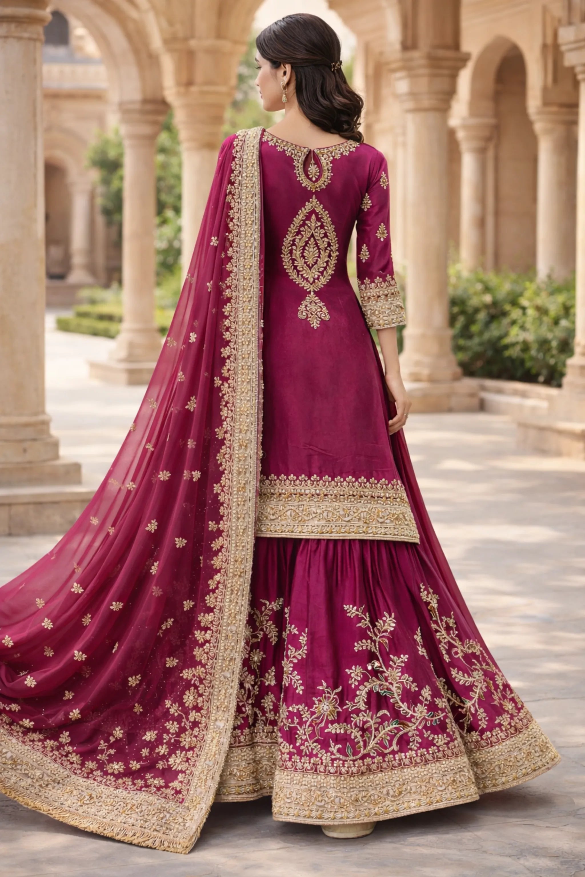 3 Piece Magenta Lehenga