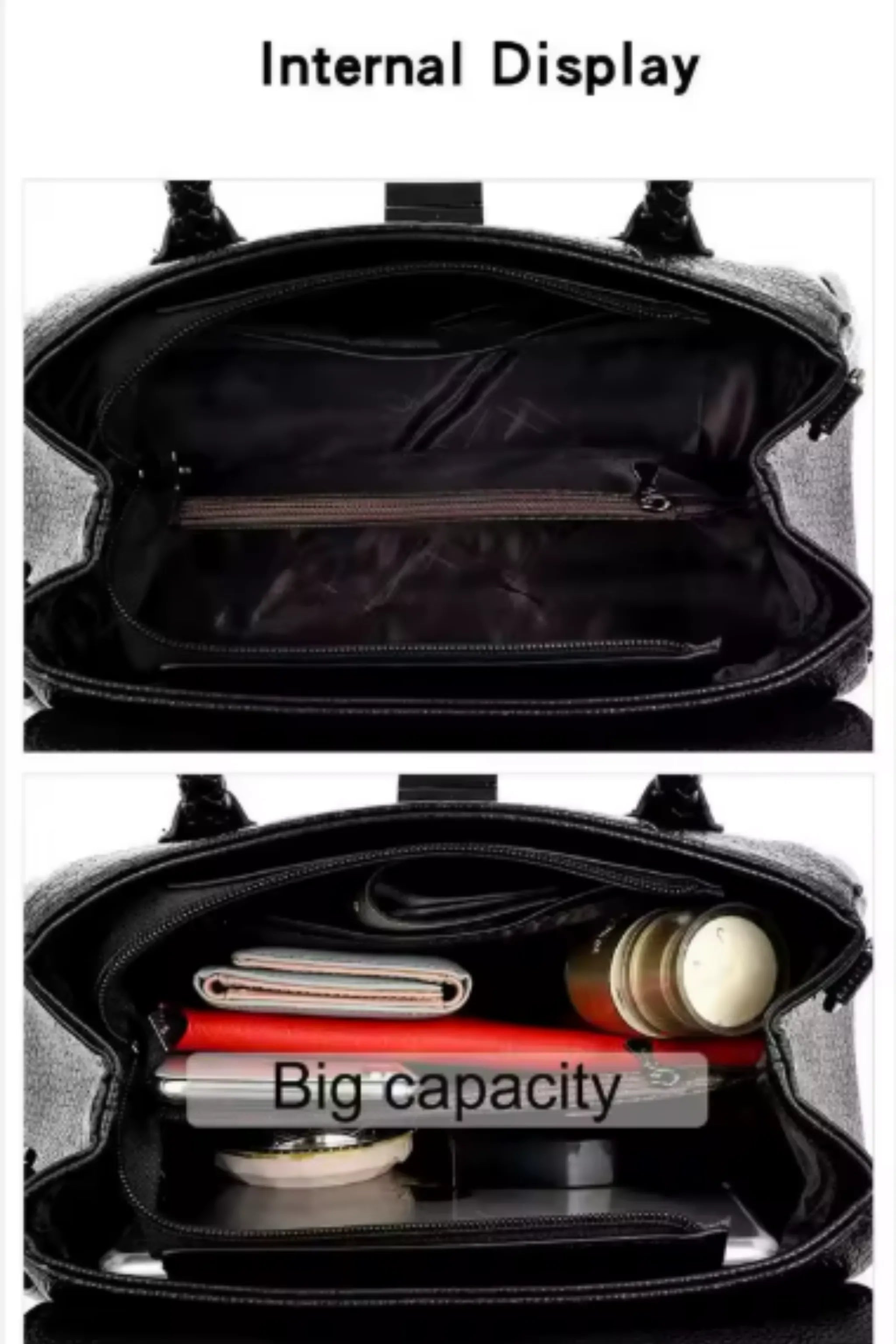 Rivage - Croc Embossed Black Bag