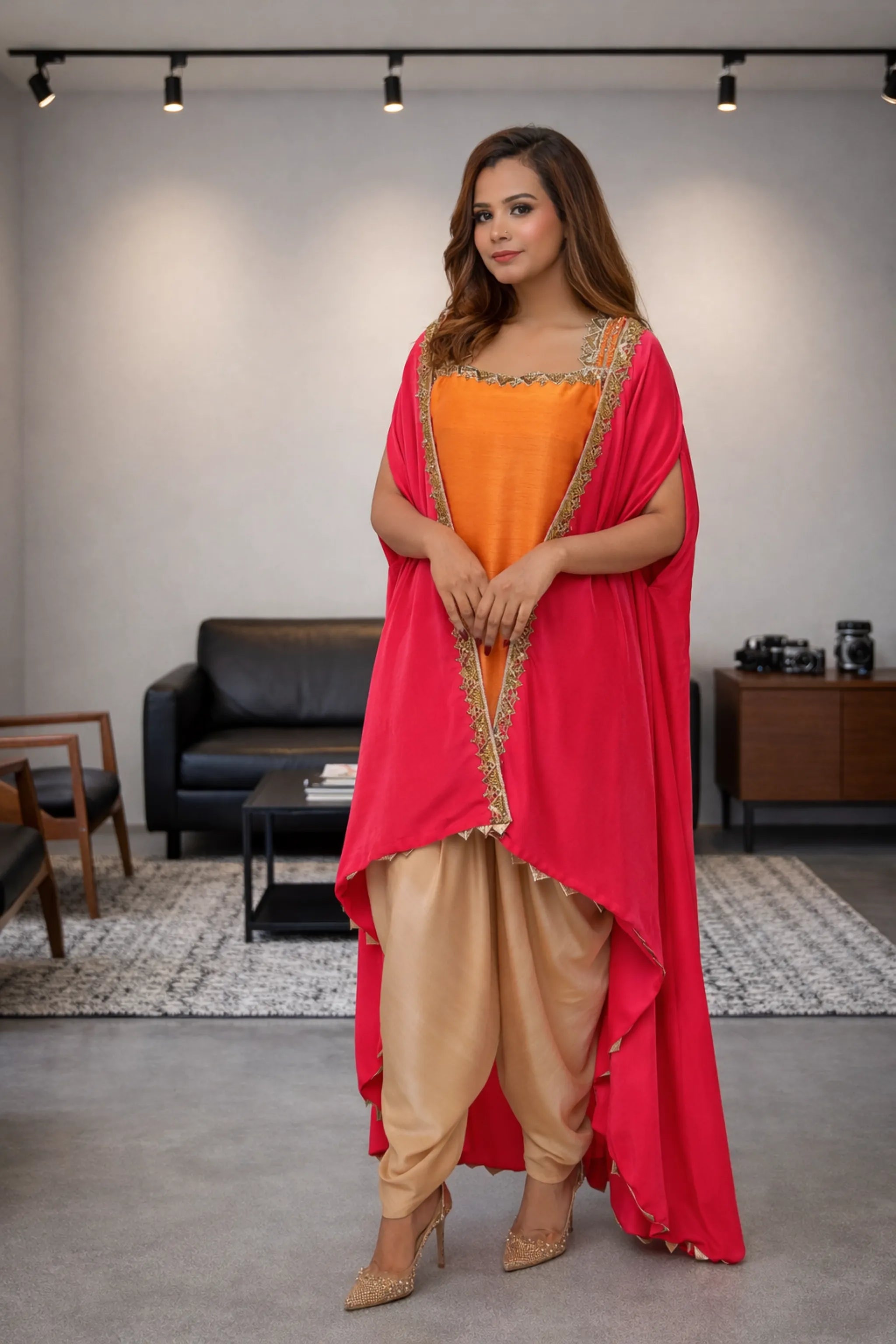 Orange Velvet Dress