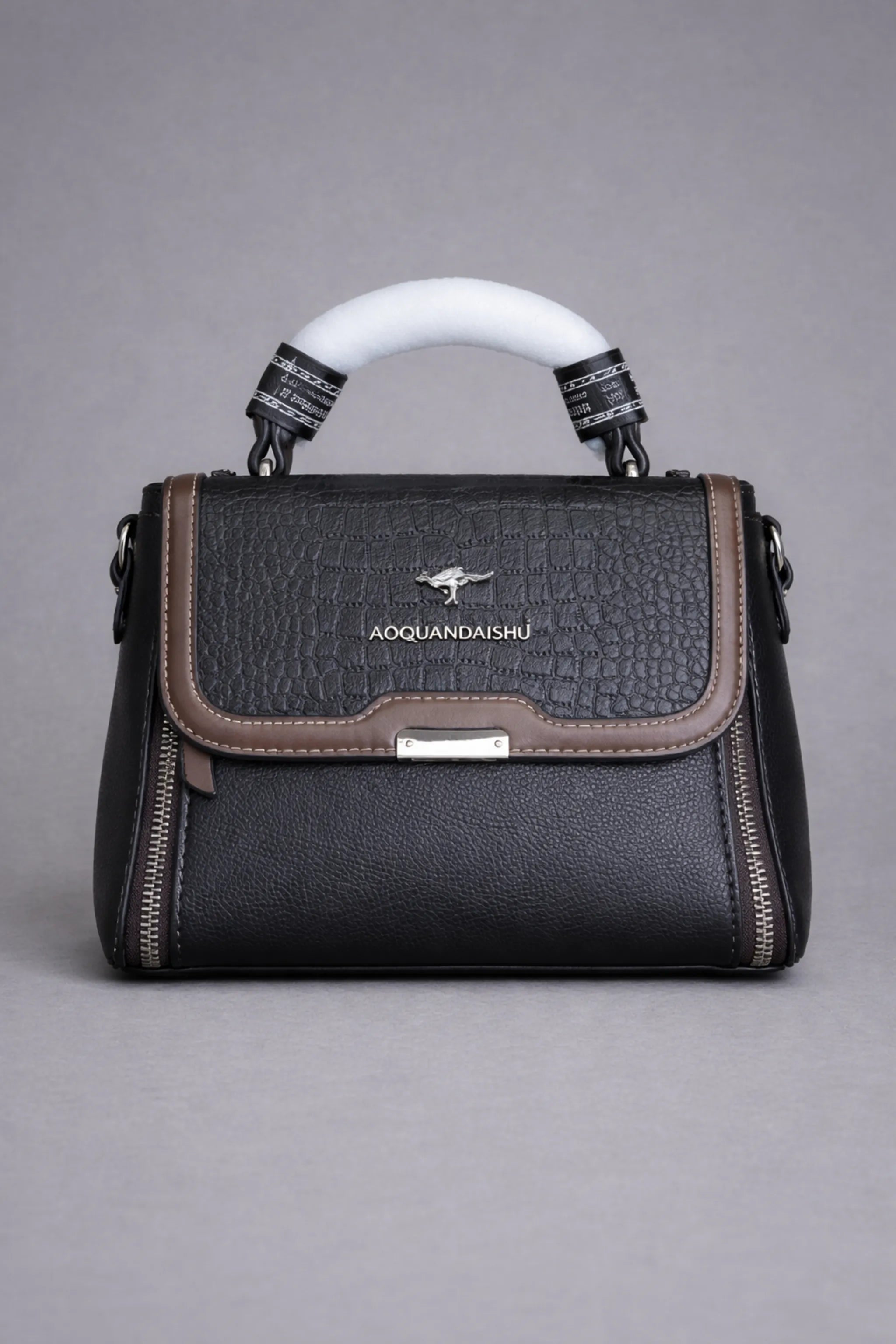Midnight Edge – PU Leather Structured Handbag