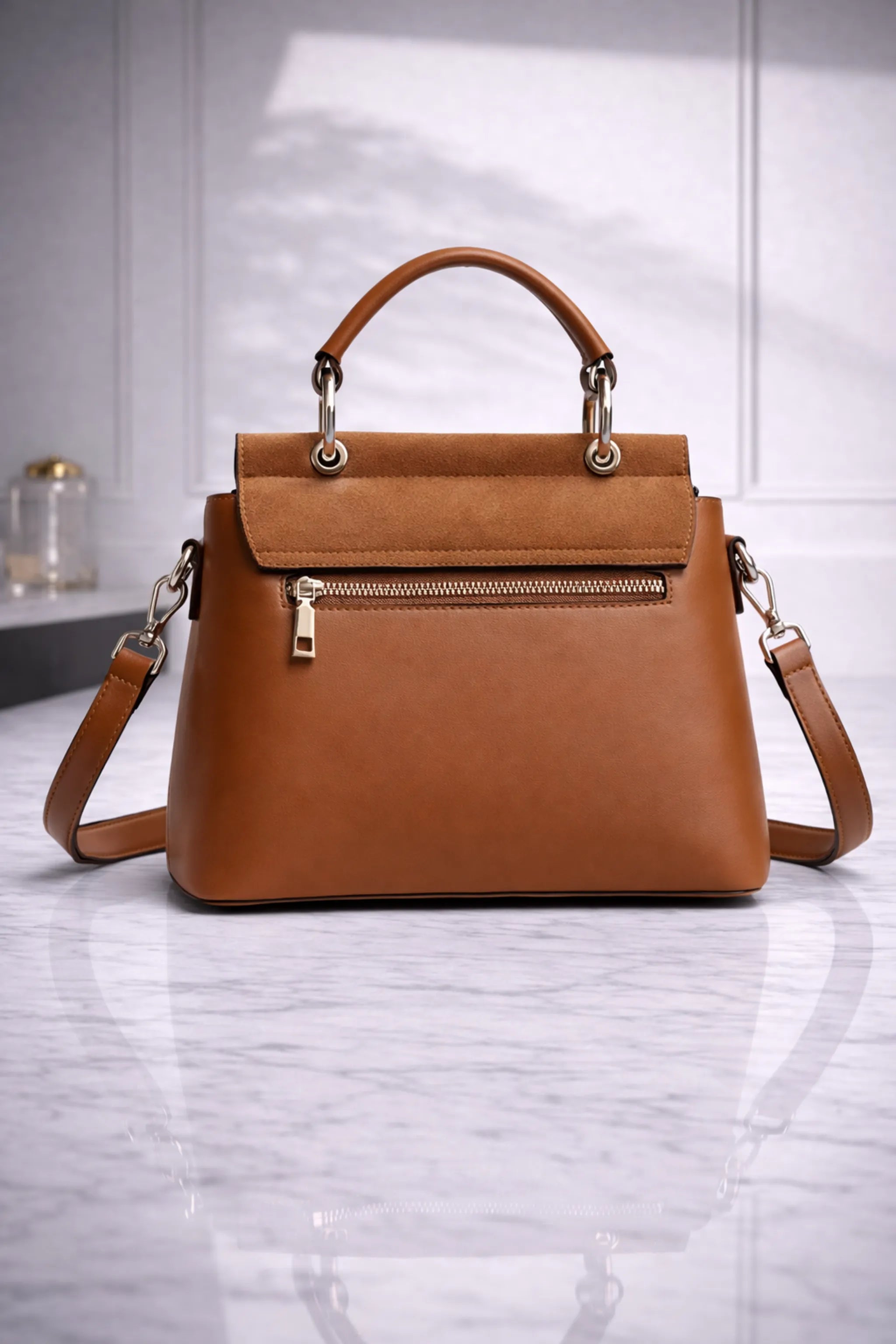 Square Large Buckle Leather Mini Bag – Office & Everyday Style