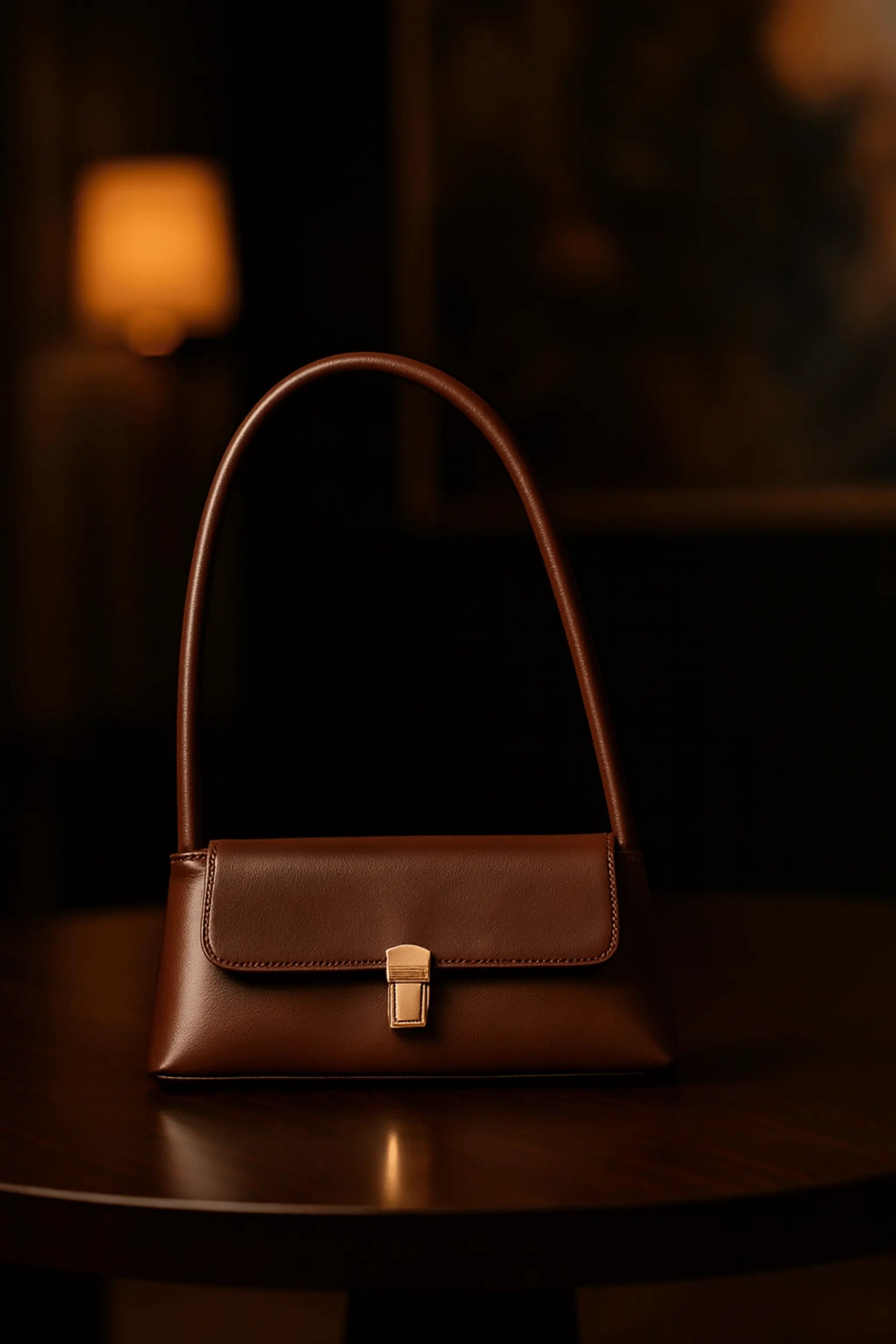 Elegant Brown Leather Shoulder Bag