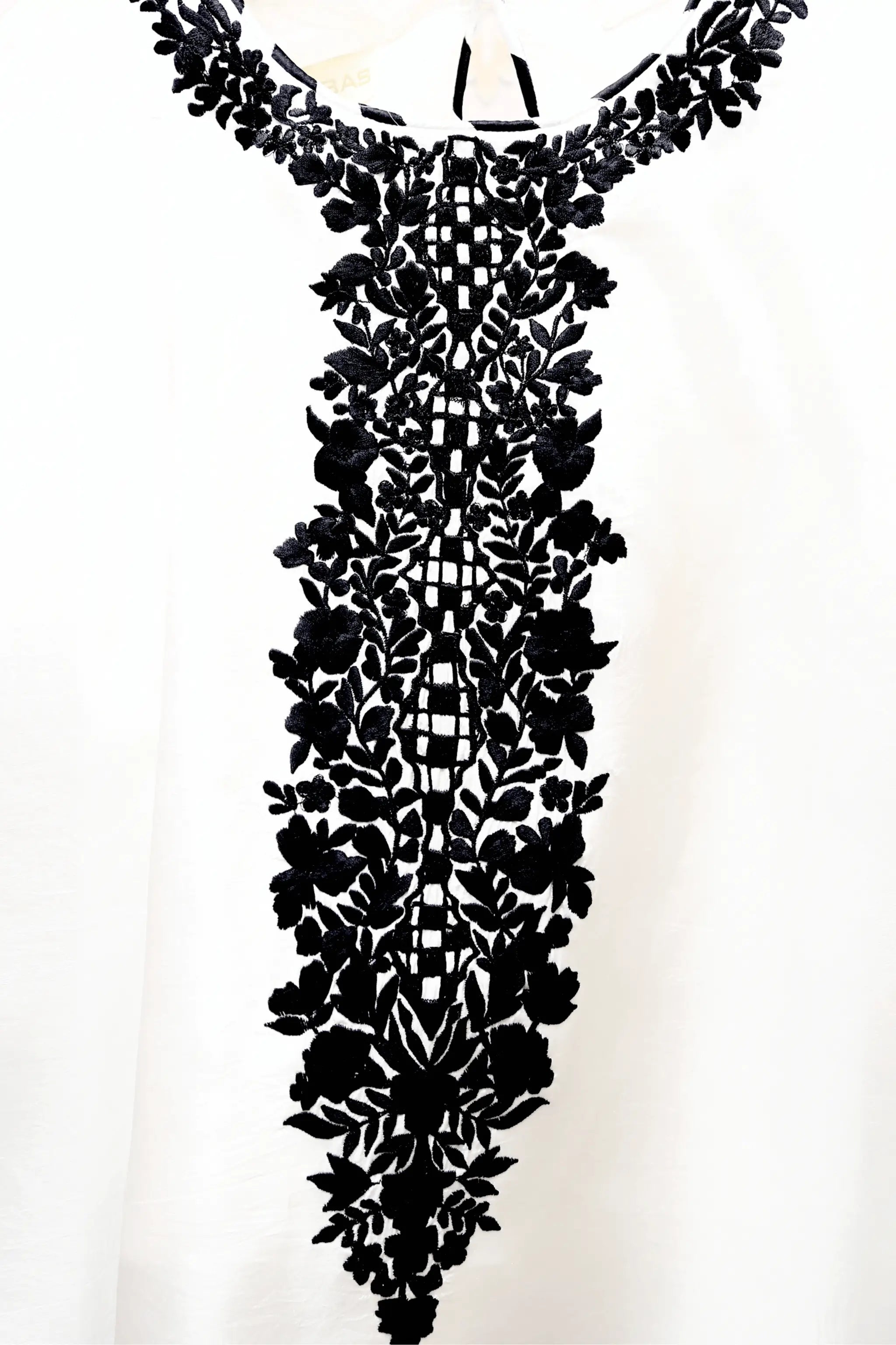 Horizon black embroidered raw silk shirt – AOI LIBAS