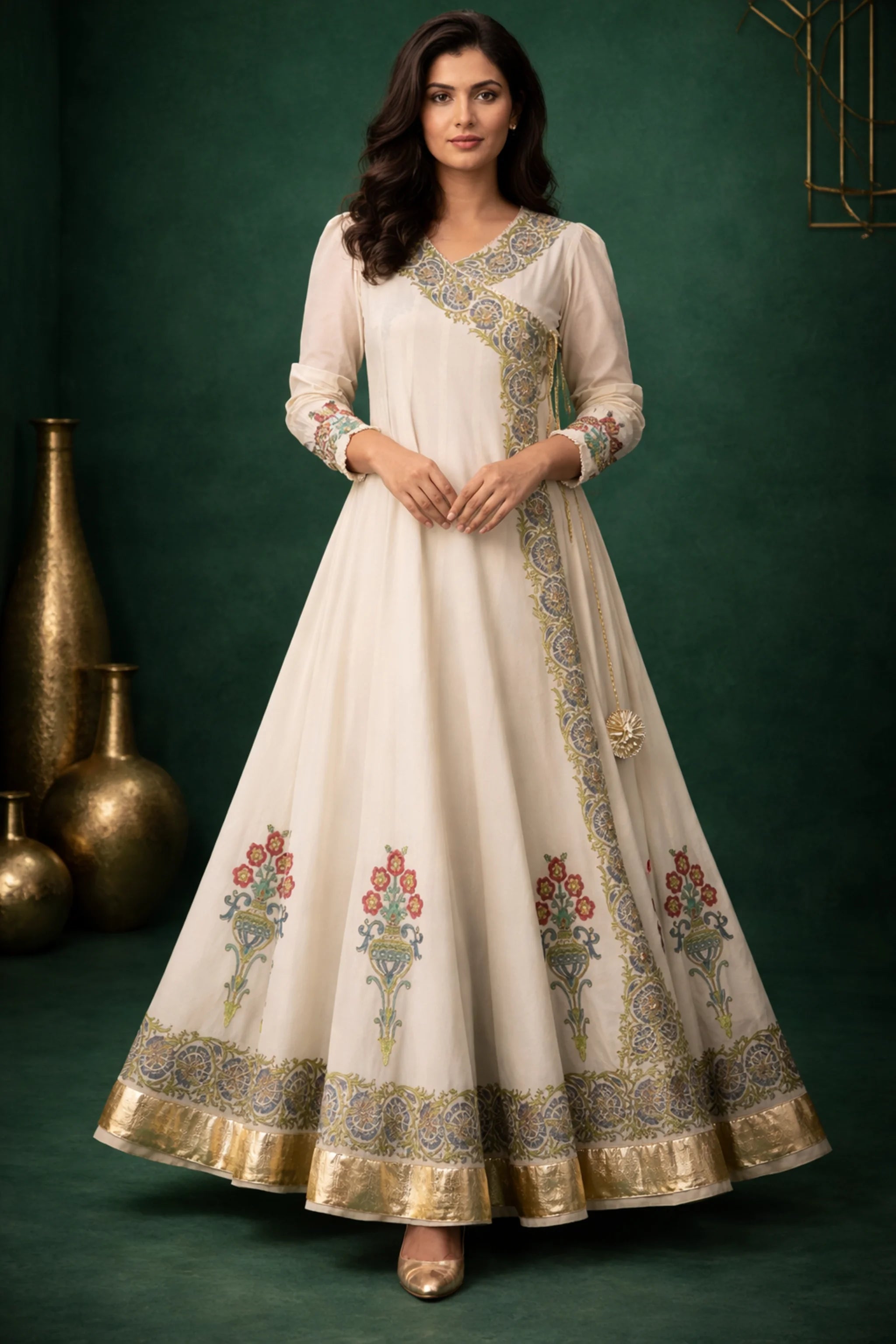 Ivory_Anarkali_angrakha_frock_with_block_print_and_embroidered_neckline