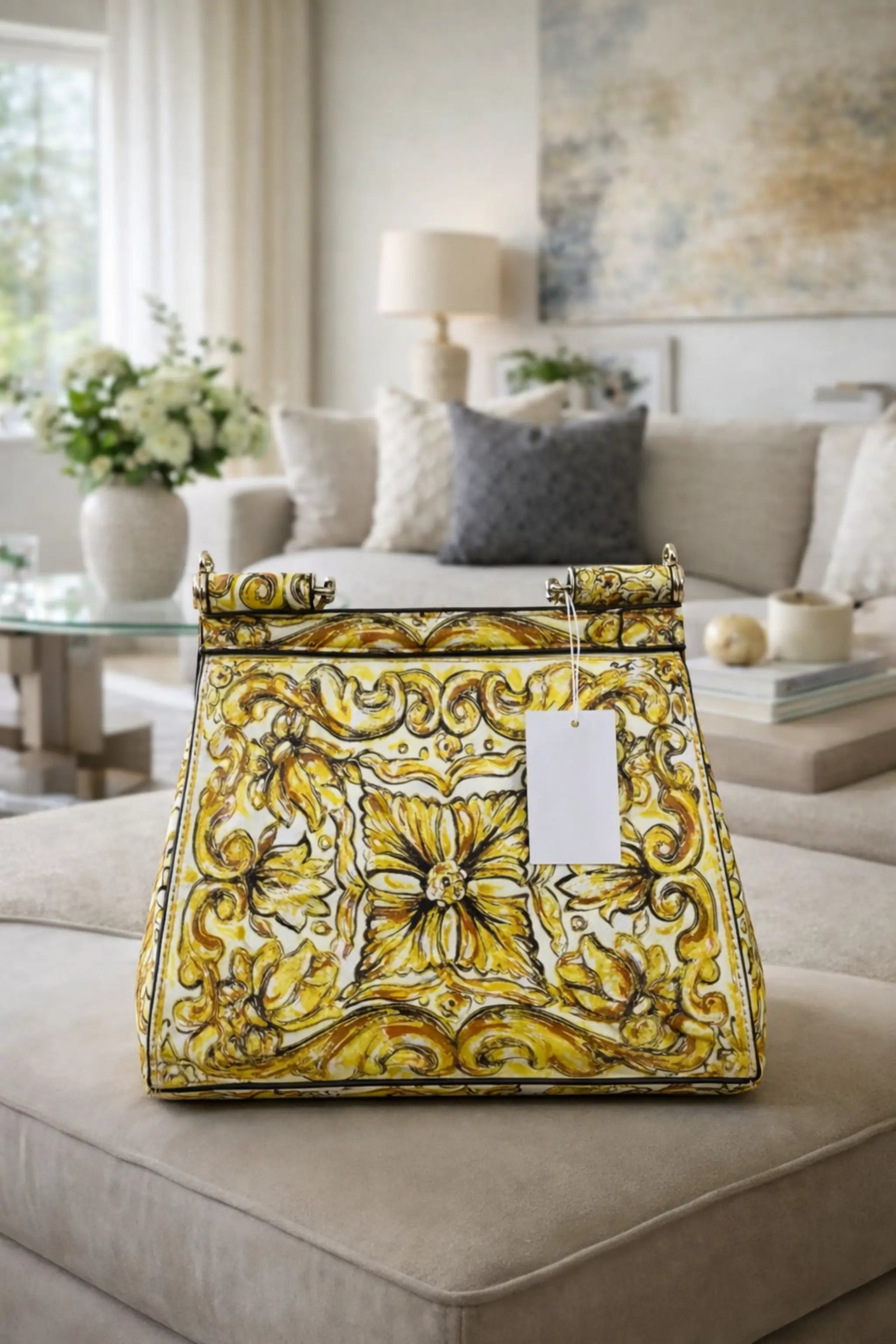 Women’s straw tote bag with letter pattern design